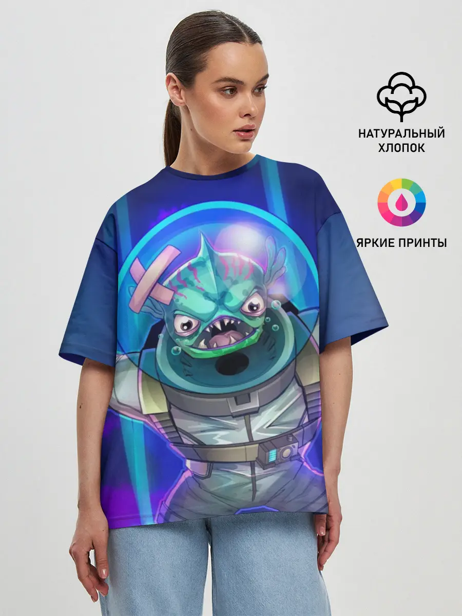 Женская футболка оверсайз / Fishy