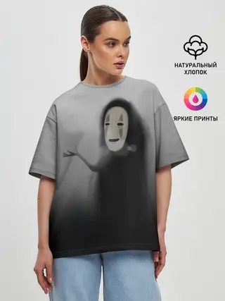 Женская футболка оверсайз / Каонаси в тумане