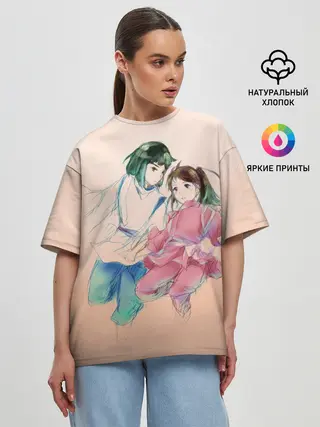 Женская футболка оверсайз / Тихиро и Хаку