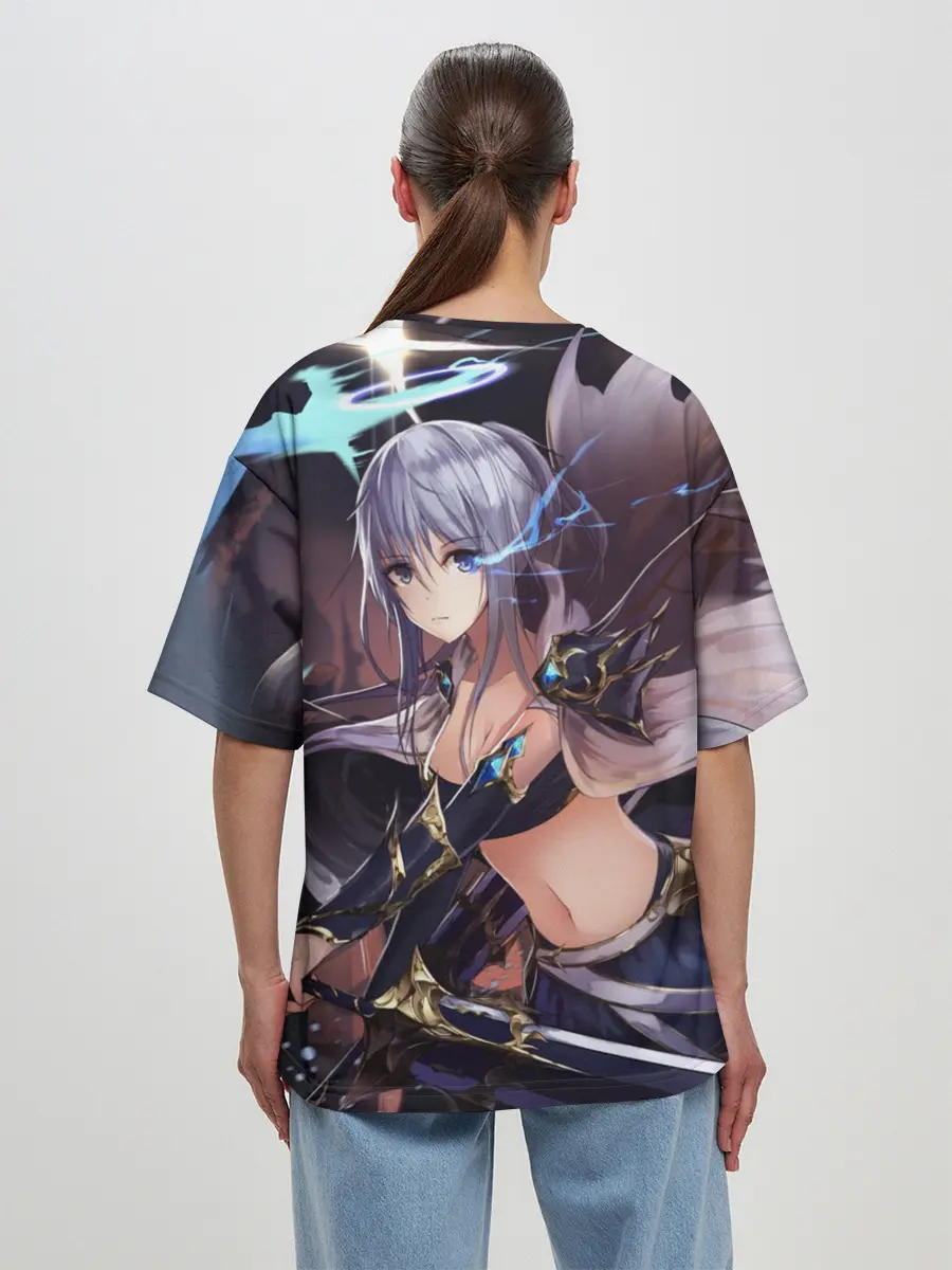 Женская футболка оверсайз / ФЭНТЕЗИ АНИМЕ-ВОИТЕЛЬНИЦА