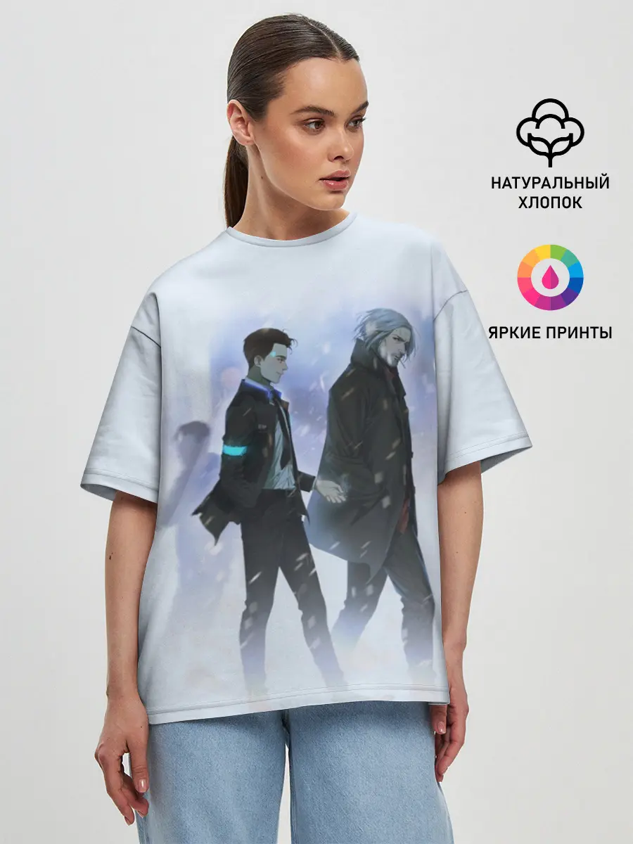 Женская футболка оверсайз / HANK & CONNOR