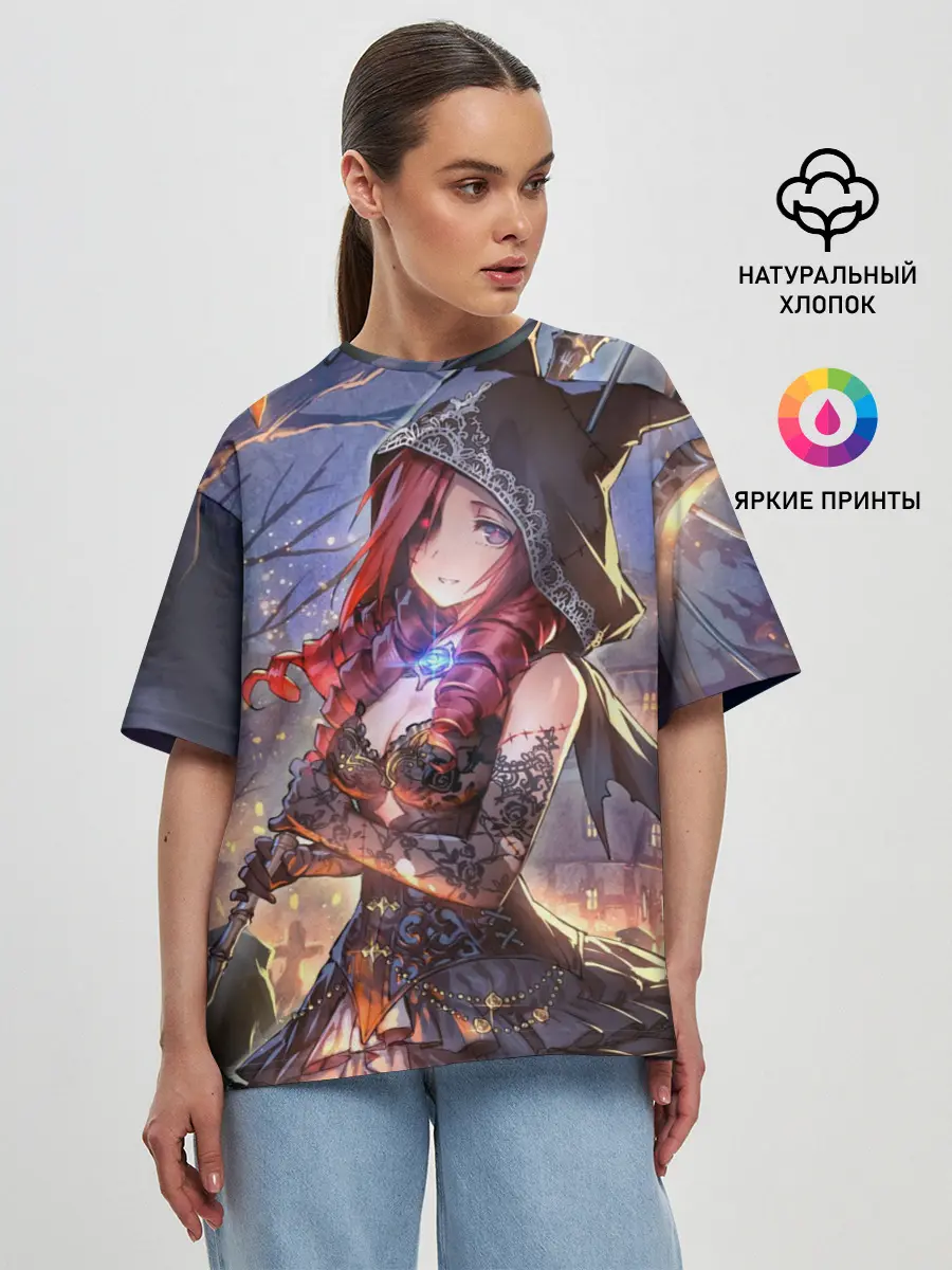 Женская футболка оверсайз / Однокрылый демон Амира