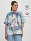 Женская футболка оверсайз / Сияние Мика Хацуне