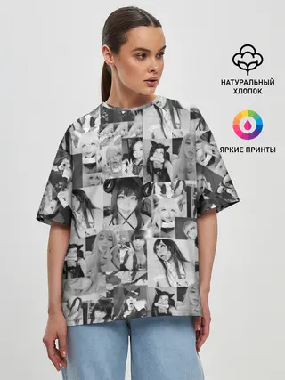 Женская футболка оверсайз / REAL AHEGAO - фото Ахегао