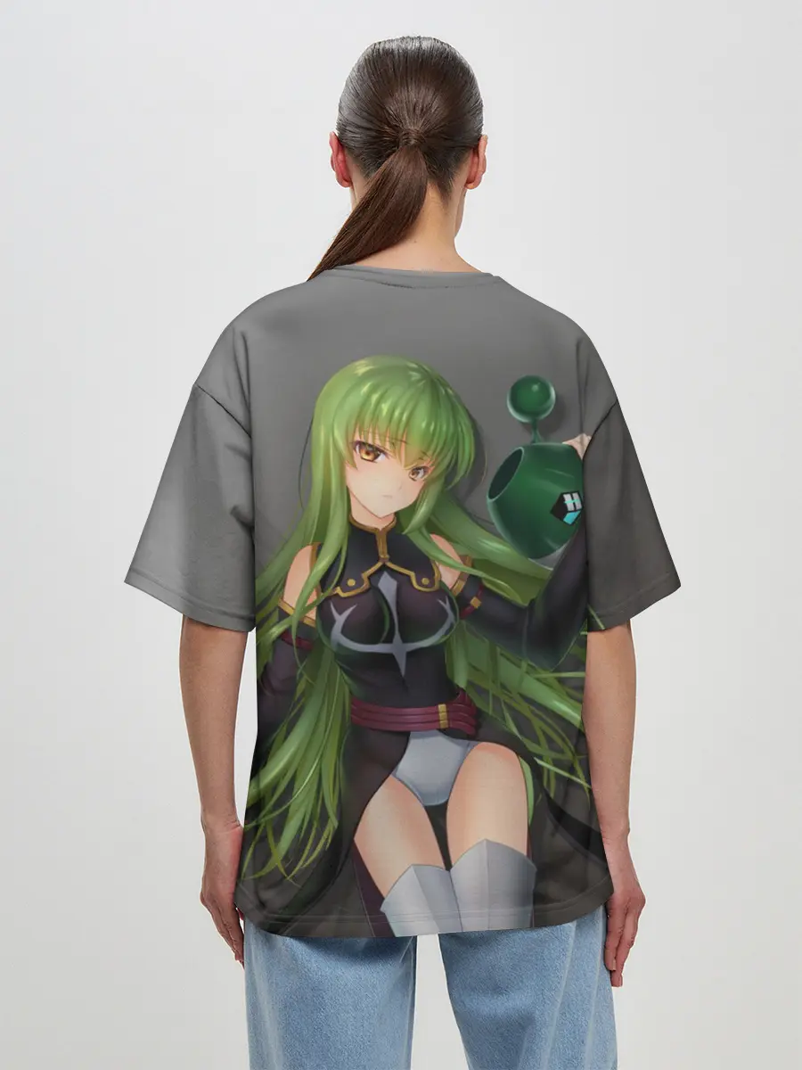 Женская футболка оверсайз / Code Geass art gray