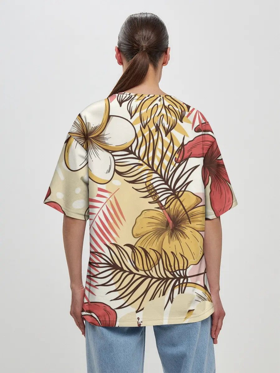 Женская футболка оверсайз / Тропики