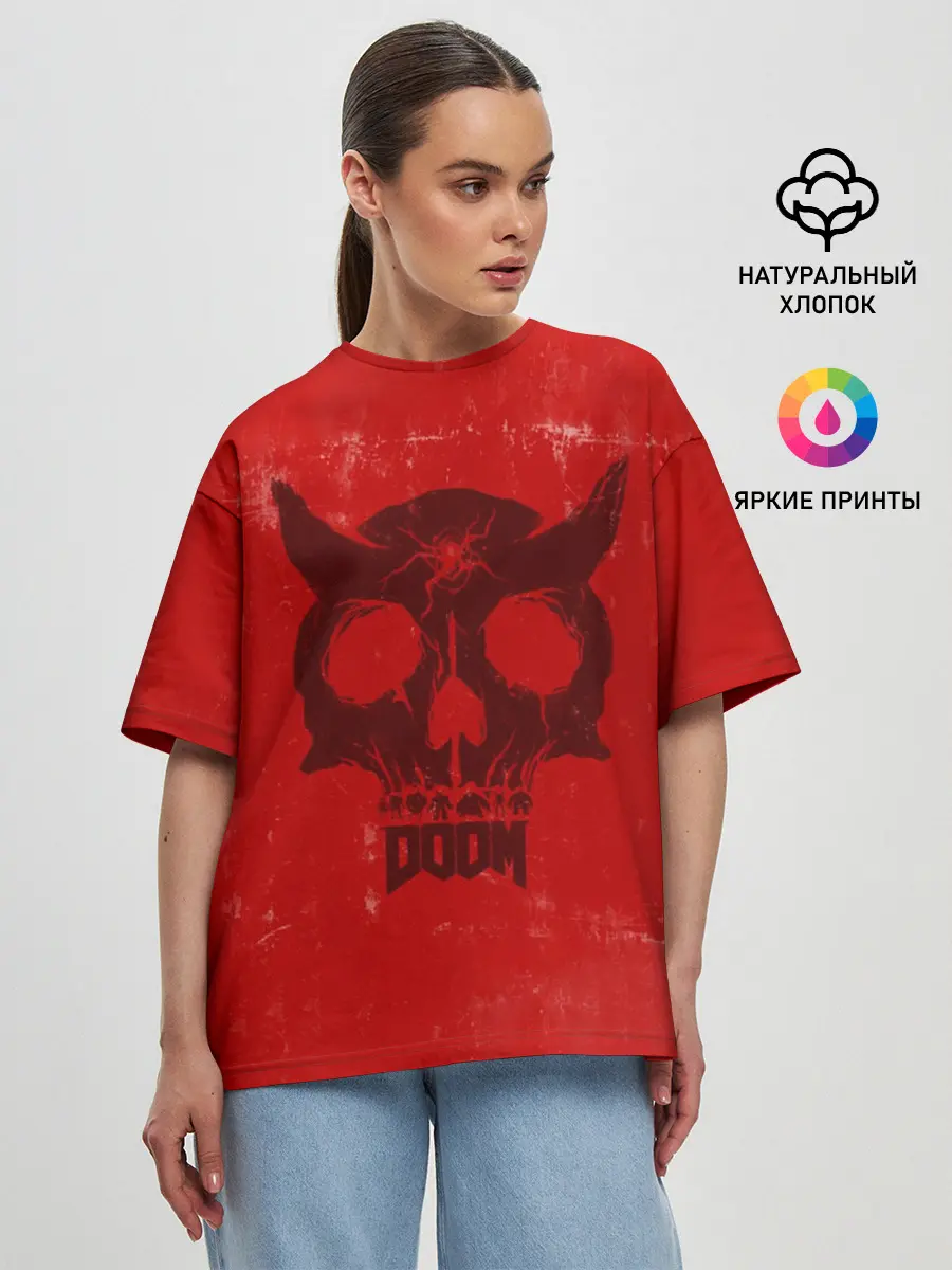 Женская футболка оверсайз / Doom