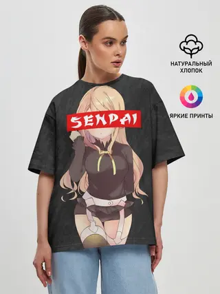 Женская футболка оверсайз / SENPAI