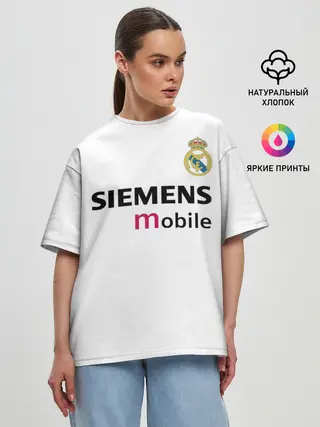 Женская футболка оверсайз / Зидан Реал Ретро