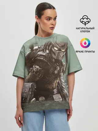 Женская футболка оверсайз / Хищник