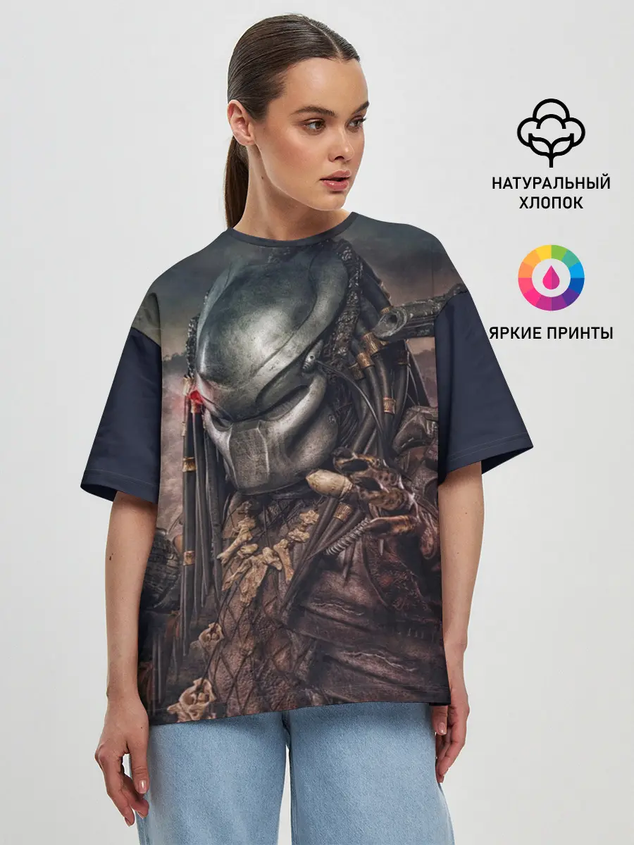 Женская футболка оверсайз / Хищник | Predator