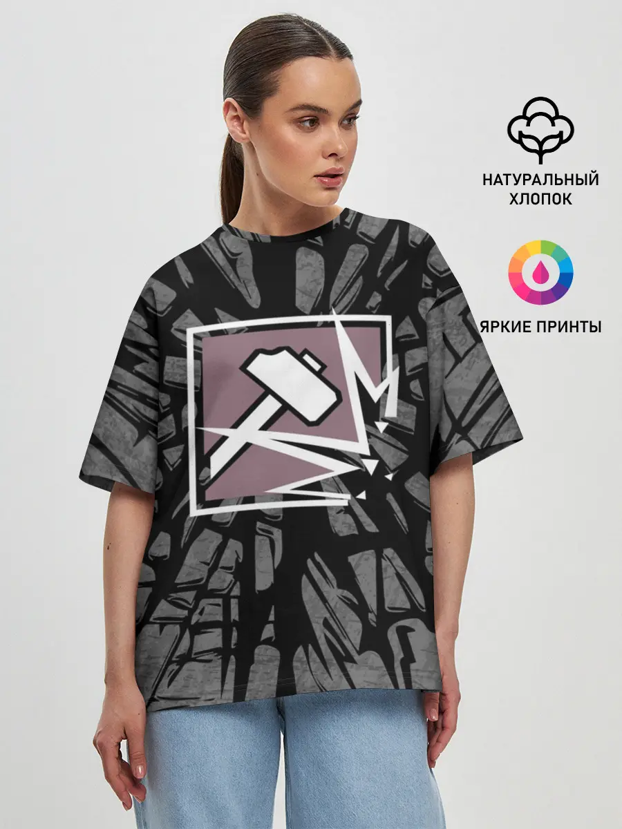 Женская футболка оверсайз / R6S SLEDGE