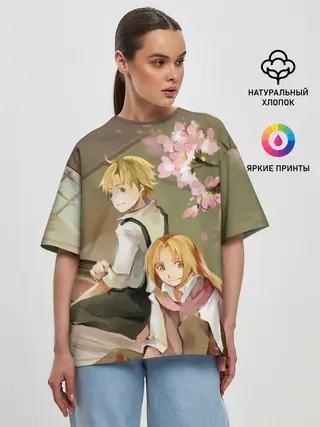 Женская футболка оверсайз / Стальной алхимик