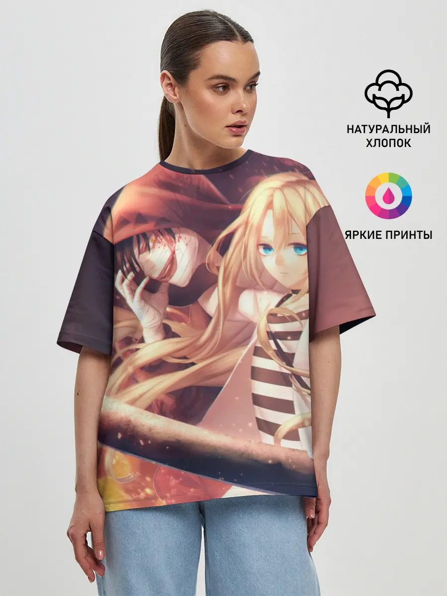 Женская футболка оверсайз / Satsuriku no Tenshi