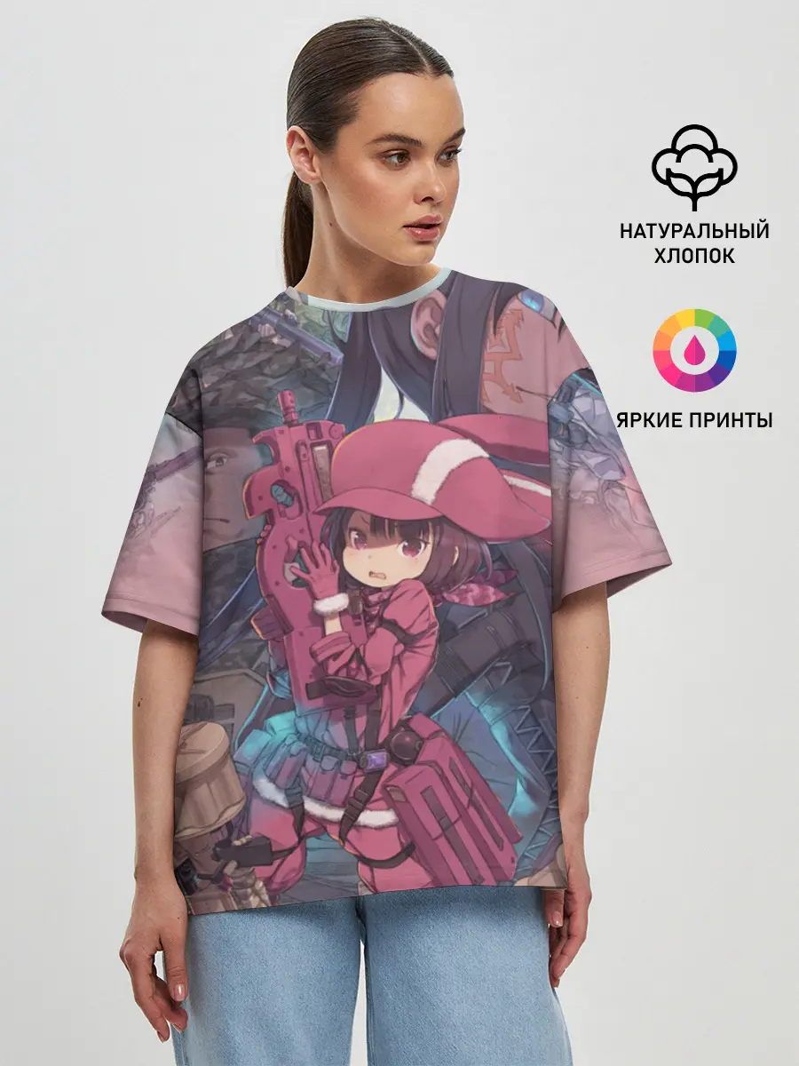 Женская футболка оверсайз / Призрачная пуля