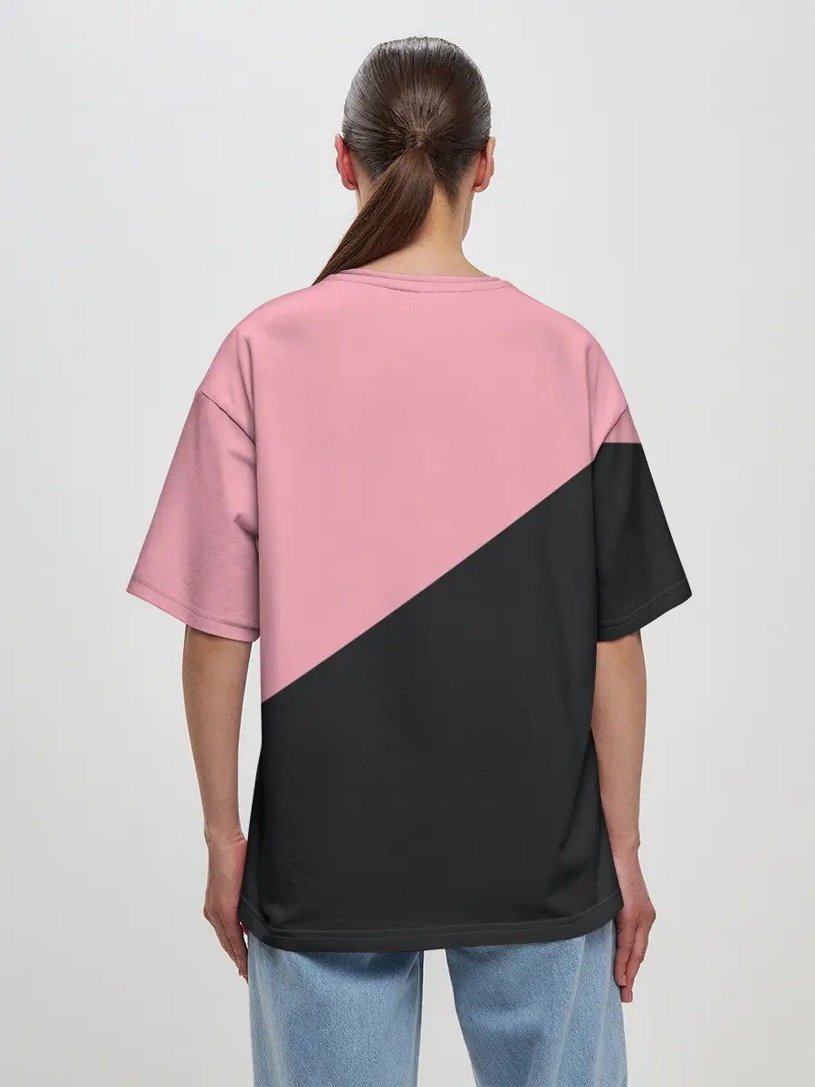 Женская футболка оверсайз / Black Pink