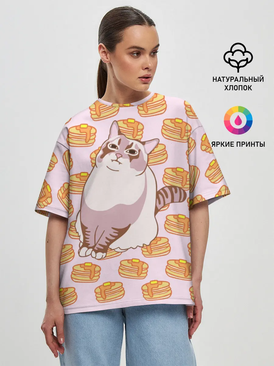 Женская футболка оверсайз / Блины