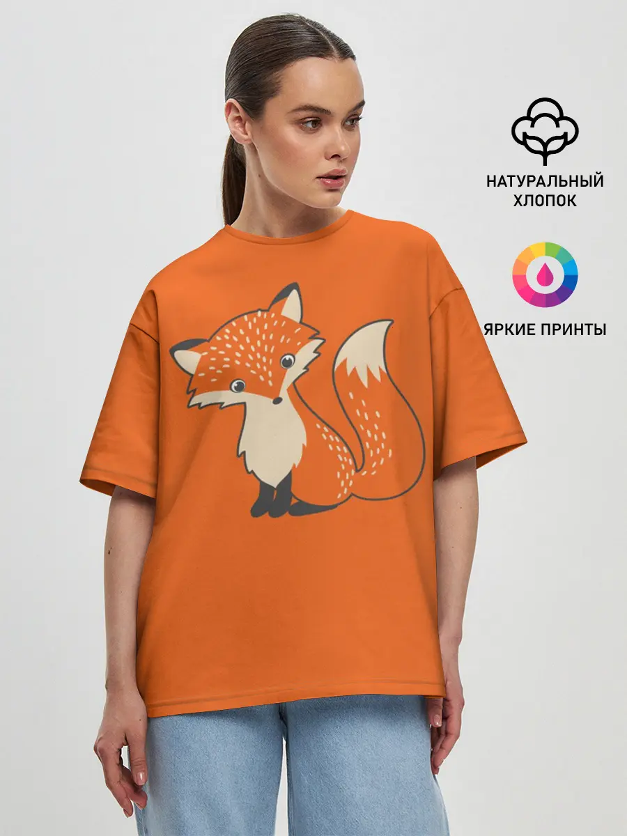 Женская футболка оверсайз / Лисичка