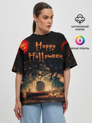 Женская футболка оверсайз / Halloween