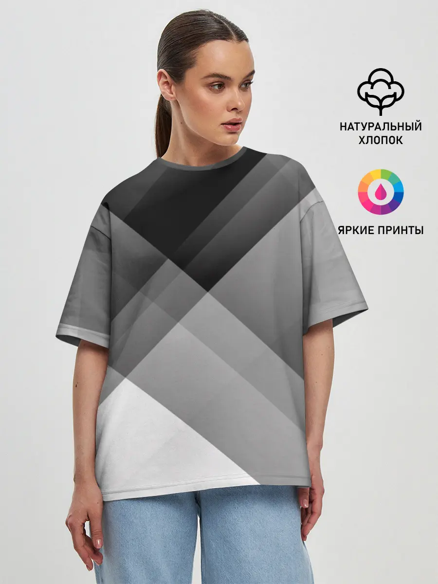 Женская футболка оверсайз / Геометрия