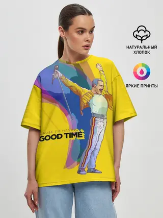 Женская футболка оверсайз / Фредди Меркьюри