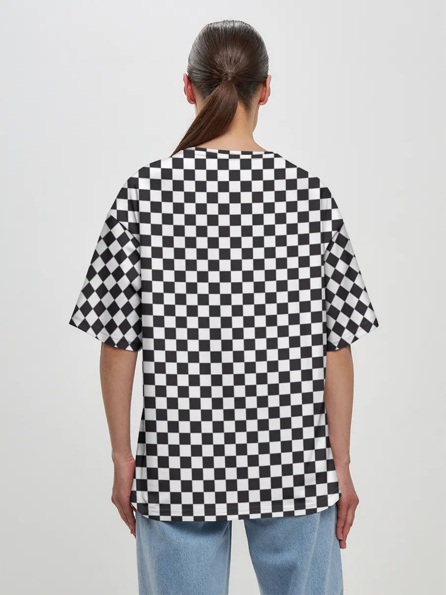 Женская футболка оверсайз / Checkerboard