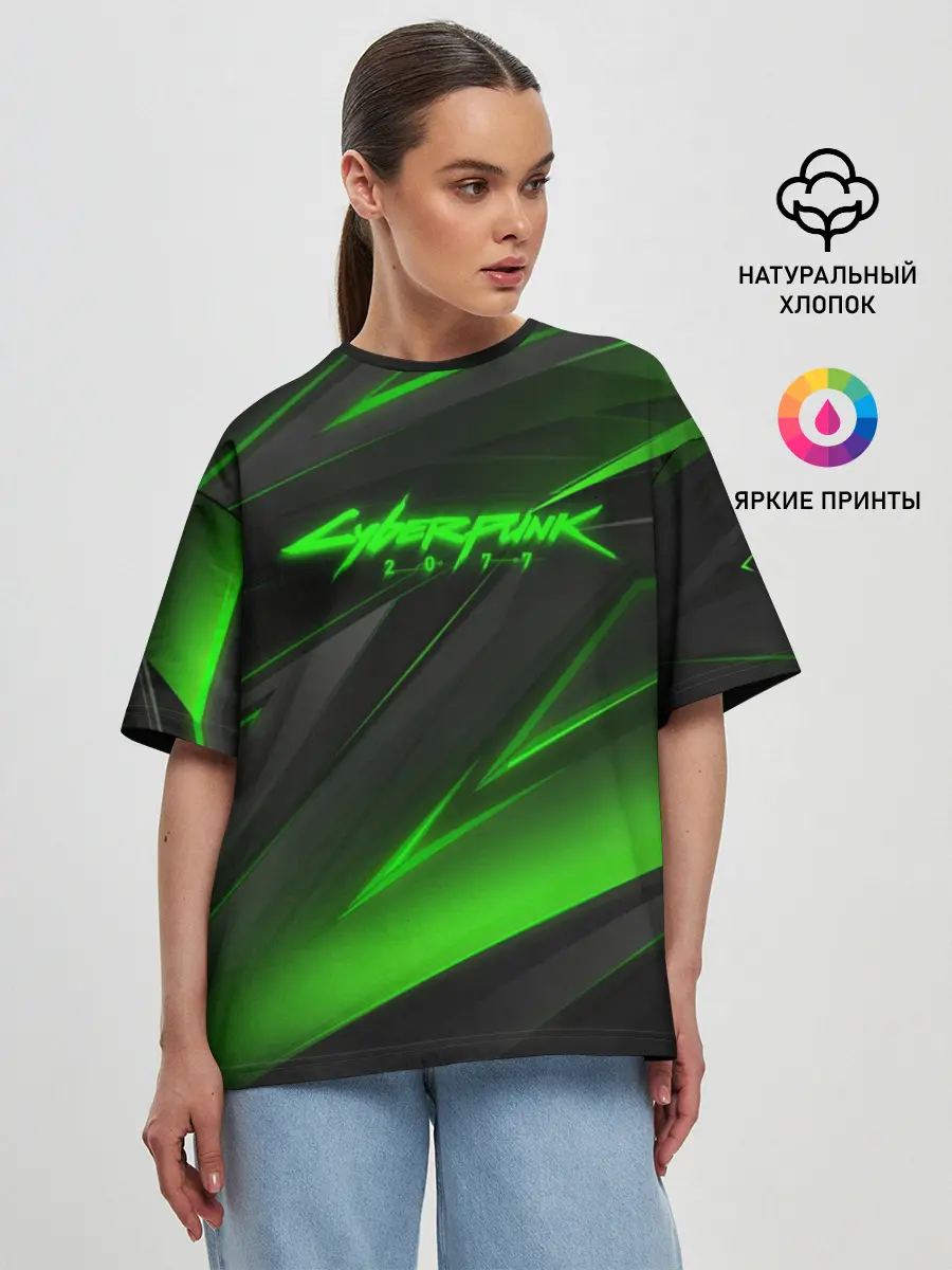 Женская футболка оверсайз / CYBERPUNK 2077