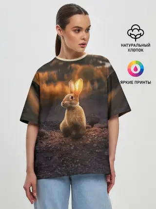 Женская футболка оверсайз / Солнечный зайчик