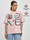 Женская футболка оверсайз / LOVE зверушки