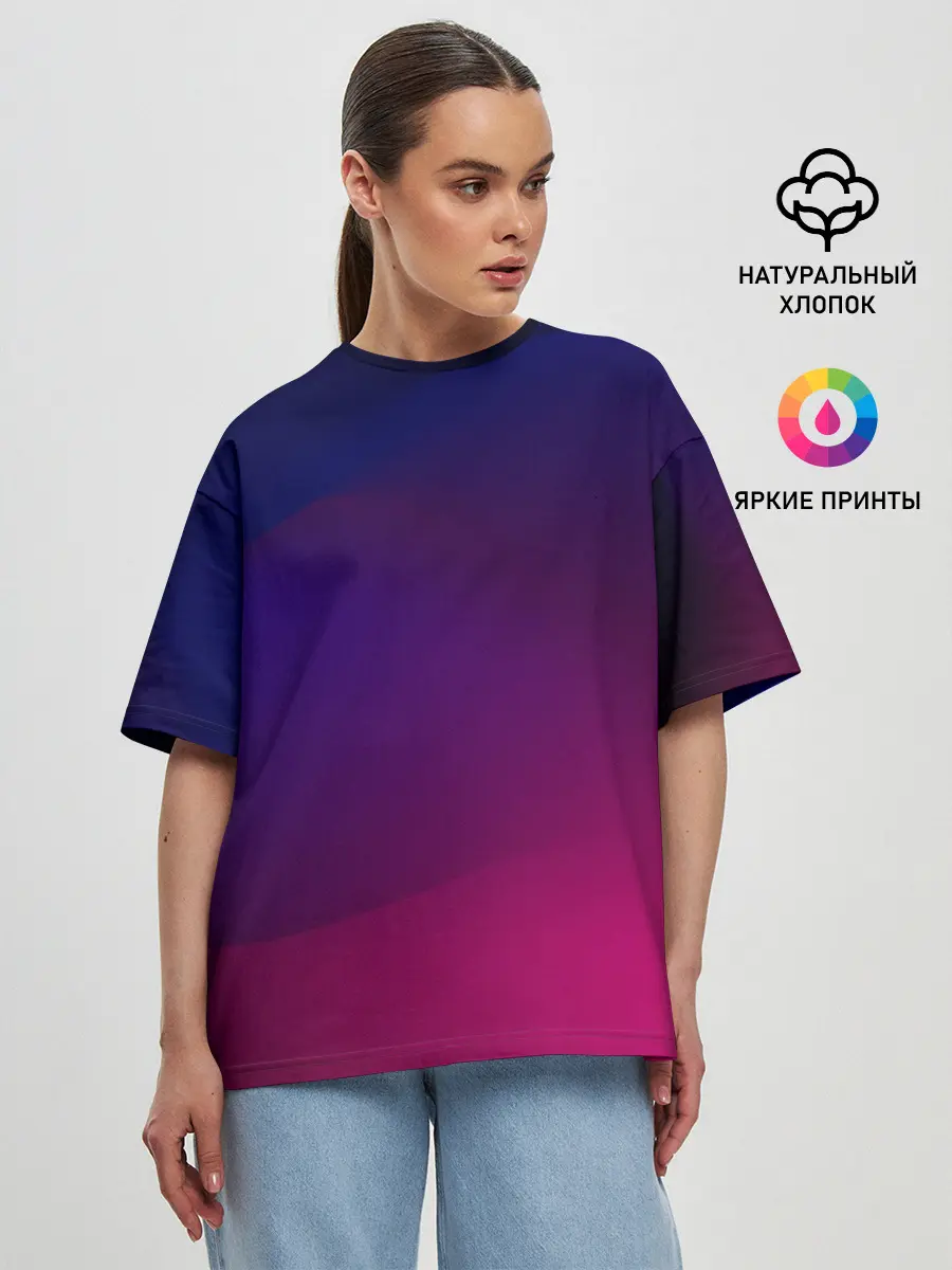 Женская футболка оверсайз / Abstract simple colors