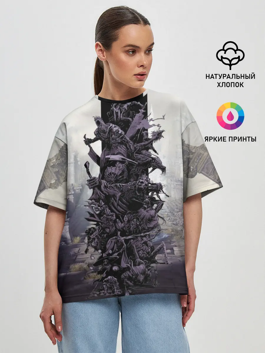 Женская футболка оверсайз / Dark Souls Boss Collaboration