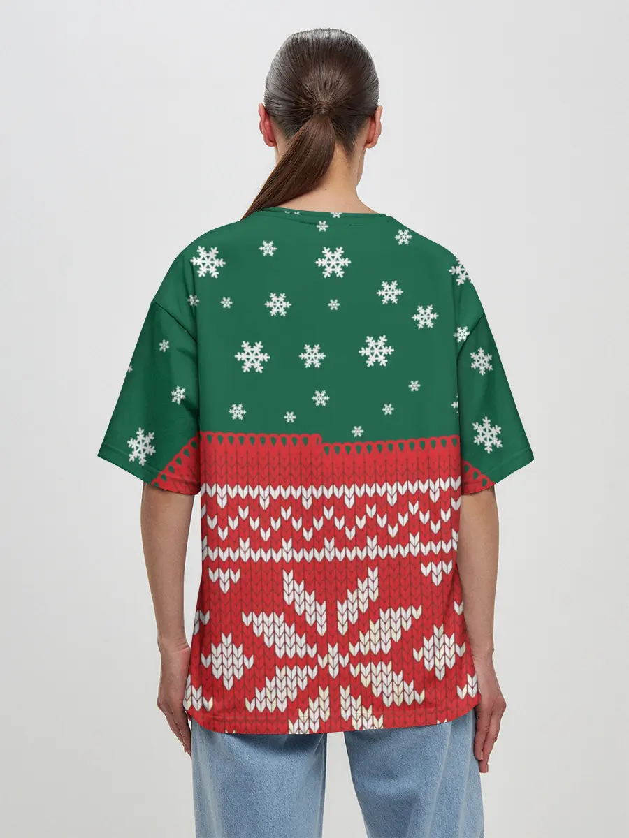 Женская футболка оверсайз / Новогодний Евгений