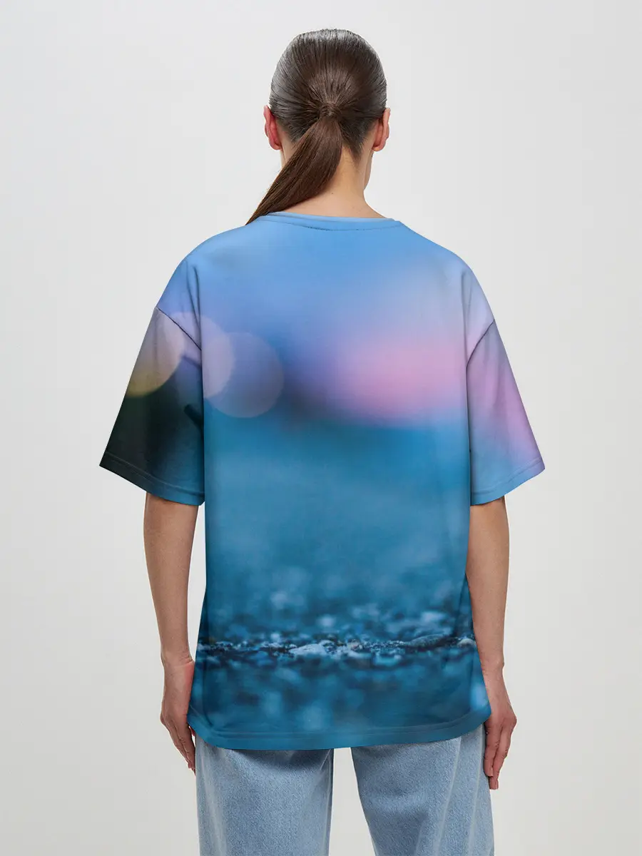 Женская футболка оверсайз / PUBG light blue