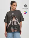 Женская футболка оверсайз / PUBG girl