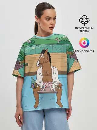 Женская футболка оверсайз / Конь БоДжек