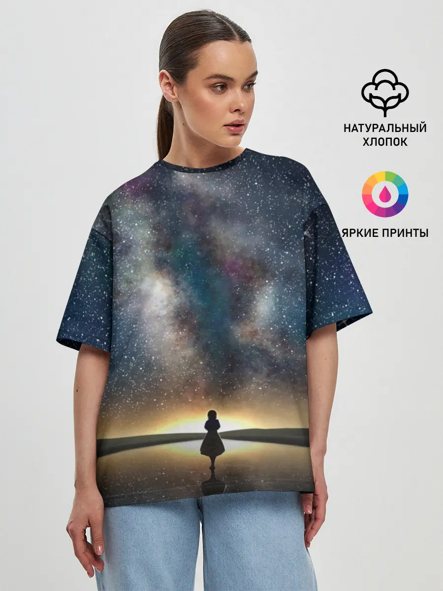 Женская футболка оверсайз / VIOLET EVERGARDEN. Космос