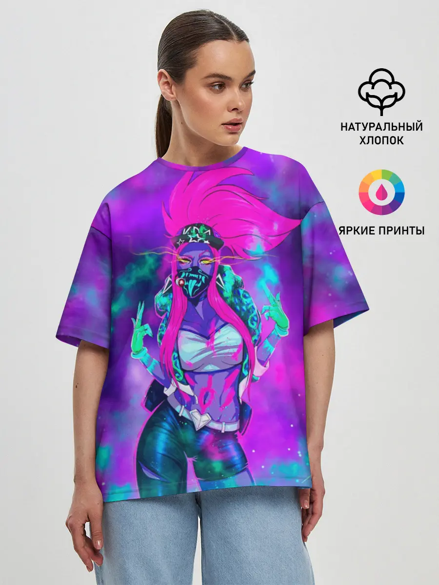 Женская футболка оверсайз / Akali. KDA