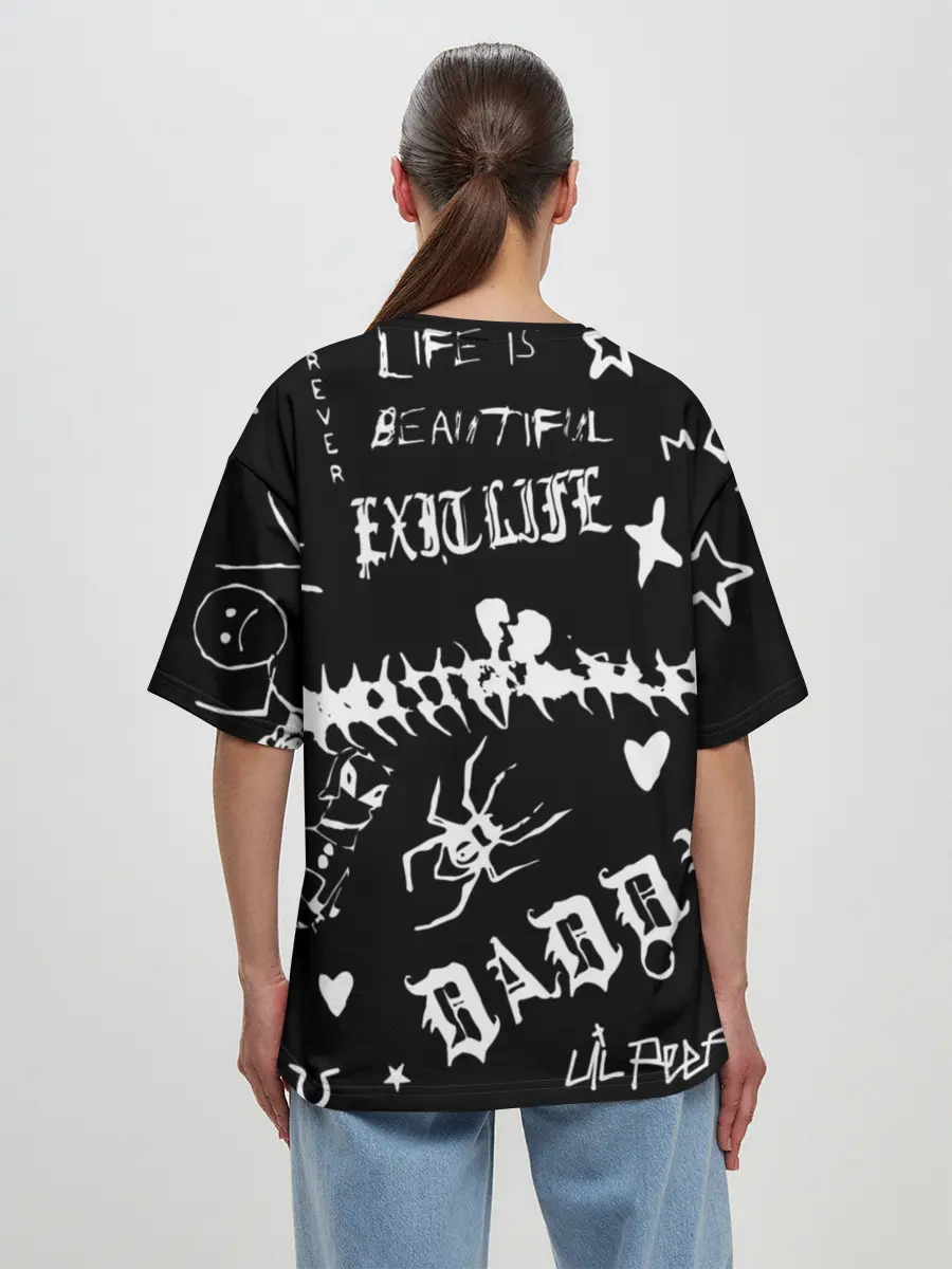 Женская футболка оверсайз / Life is beautiful