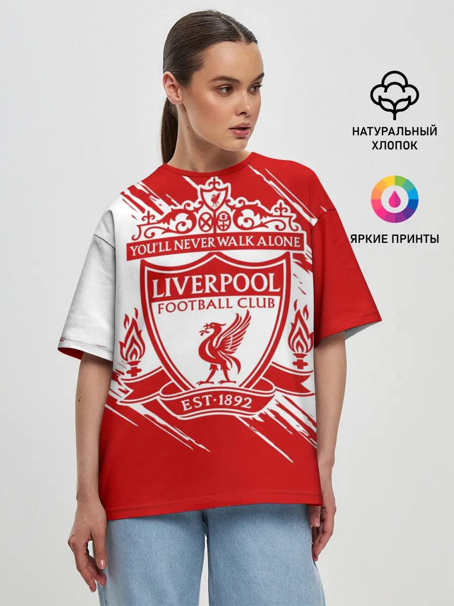 Женская футболка оверсайз / Ливерпуль