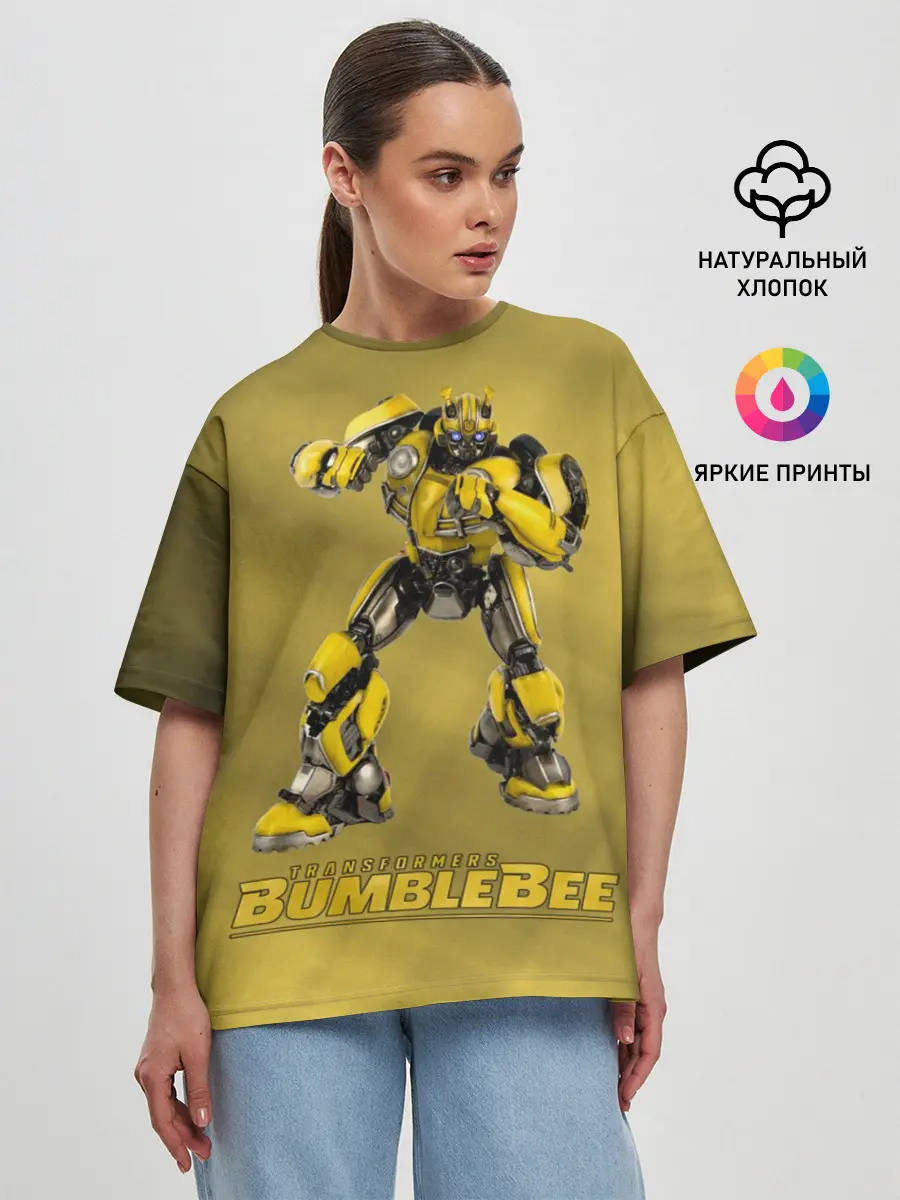 Женская футболка оверсайз / Bumblebee -3-