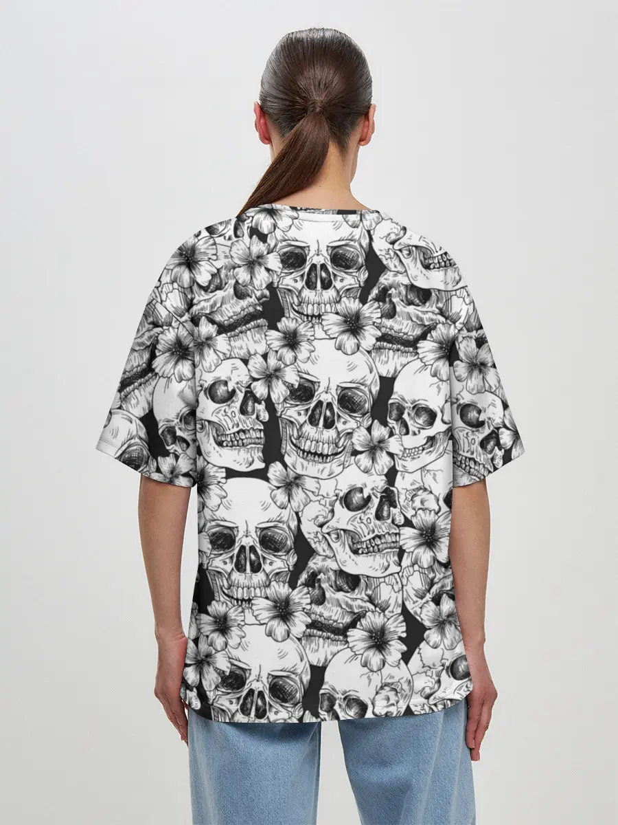 Женская футболка оверсайз / Черепа