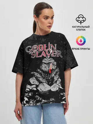 Женская футболка оверсайз / Goblin Slayer black background