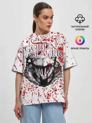 Женская футболка оверсайз / Goblin Slayer blood spots