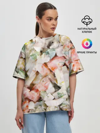 Женская футболка оверсайз / Оливье