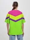 Женская футболка оверсайз / Цветные треугольники_ салатовы