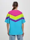 Женская футболка оверсайз / Цветные треугольники_голубой