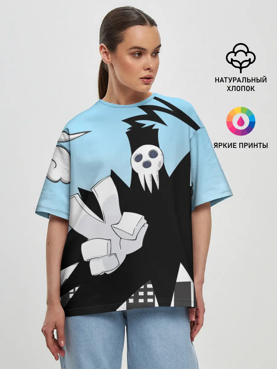 Женская футболка оверсайз / Soul Eater - Shinigami