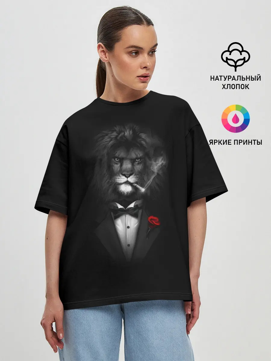 Женская футболка оверсайз / Лев