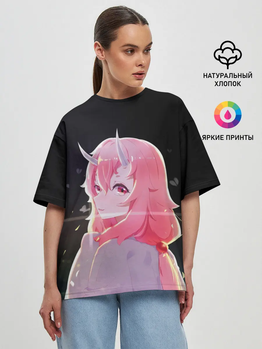 Женская футболка оверсайз / Аниме Слизь