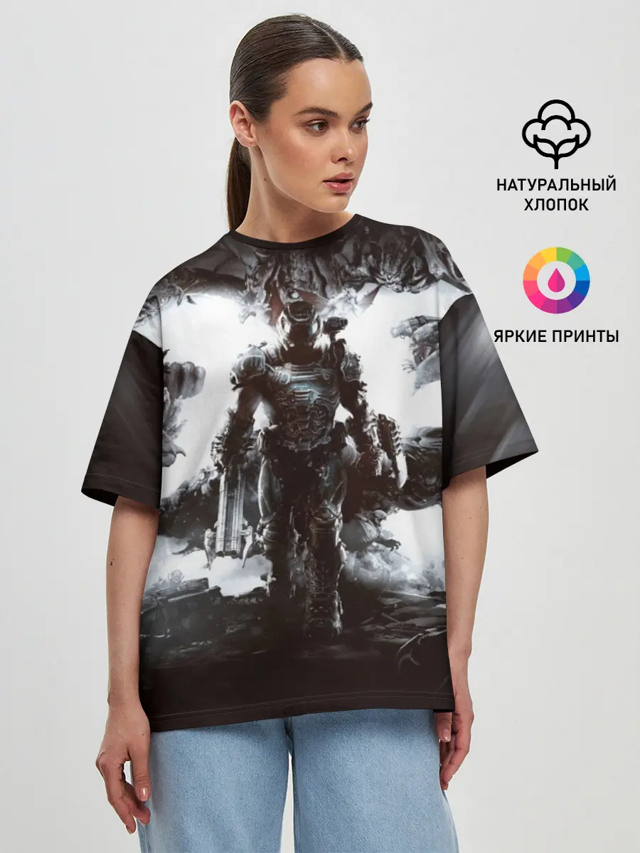 Женская футболка оверсайз / Doom Eternal